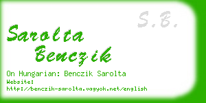 sarolta benczik business card
